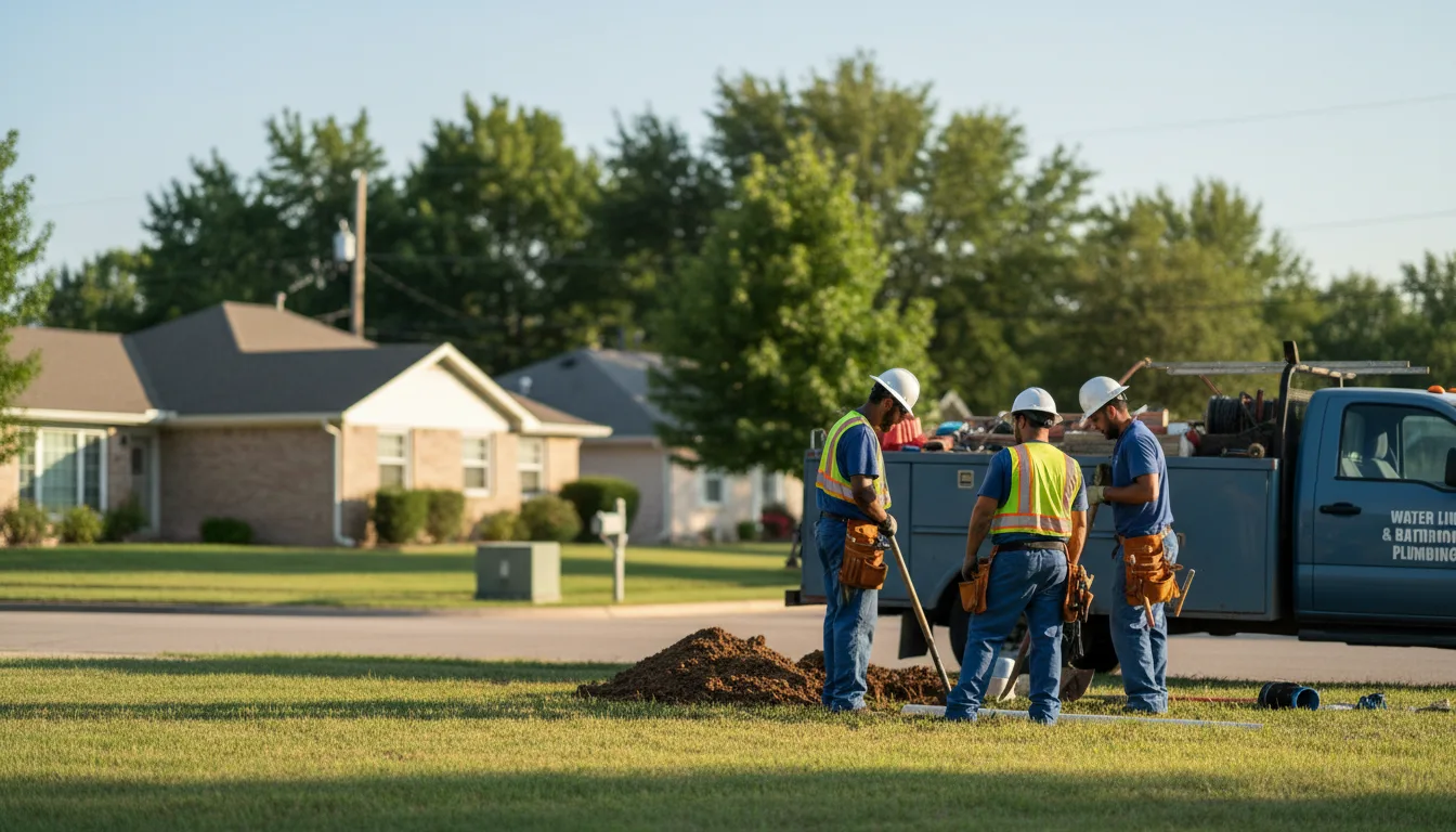 Residential water line and bathroom plumbing service in Great Bend, KS